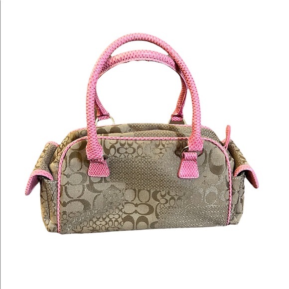 Vintage Coach Soho Buckle Carry All Satchel Pink Tan - Picture 2 of 15